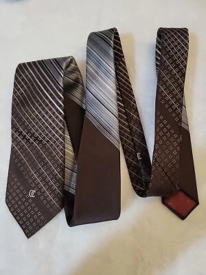 Corbata Oleg Cassini de Birmania OC marrón, azul beige rayas. 56" Foto 1 de 4