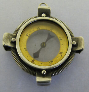 Victorian Sterling Silver Compass Pocket Watch Fob Pendant Charm Bir 1886