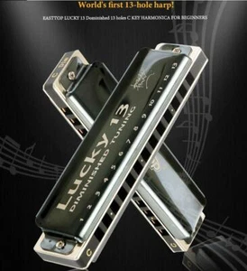 EASTTOP LUCKY 13Hole PowerDraw Harmonica Professional Musical Instrument US Ship - Picture 1 of 25