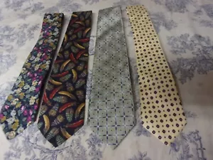 (4) Land's End Brand Patterned Silk Neckties - Picture 1 of 7