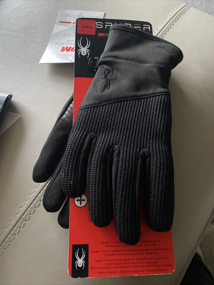 Spyder Core Conduct Winter Gloves 3M Insulate men women Unisex black size Large