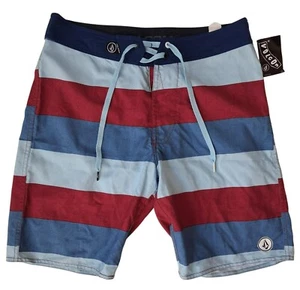 Volcom New Swim Board Shorts Blue Red 30 Inseam 11" - Picture 1 of 5