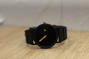 Vintage Quartz Black Case Watch Kodak Hands New Batt Rubber Strap - Imagen 1 de 6