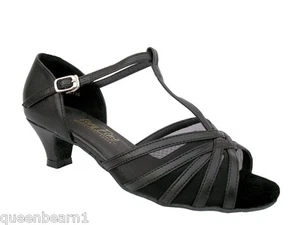 Women's West Coast Swing Salsa Ballroom Dance Shoes low Heel 1.3 Very Fine 16612 - Picture 1 of 7
