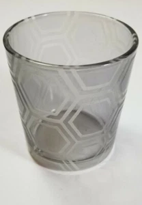 Yankee Candle HEXAGON CLEAR - GRAY SANDBLAST Glass Votive Holder NEW with Tags - Picture 1 of 10