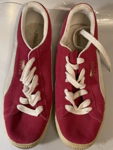 Puma rosa Leder Wildleder Low Top Turnschuhe Sportschuhe Damen Größe 7 1/2 USA - Bild 1 von 10