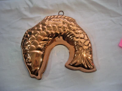 Backform Gelatine- Pudding- Form Kupferform Wandaufhänger Kupfer Fisch 21 X 19 c - Bild 1 von 4