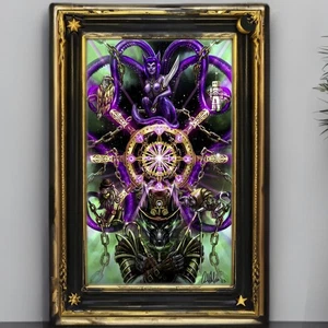 The Wheel of Fortune Fantasy  Stardust wanderer Tarot Card Art Print - Picture 1 of 3