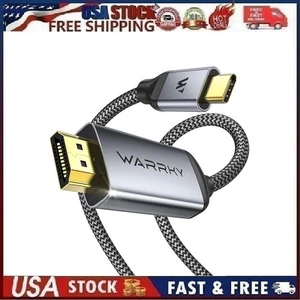 WARRKY USB C to HDMI Cable 4K 60Hz[Anti-Interference, Gold-Plated Plugs] 6ft - Picture 1 of 13