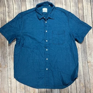 Camisa Rag & Bone Fit 3 Manga Corta Botones XL Para Hombres Azul Bolsillo Algodón - Imagen 1 de 7