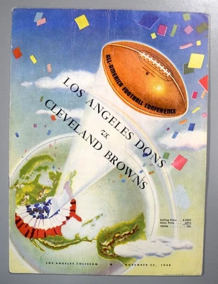 Los Angeles Dons vs Cleveland Browns November 25th 1948 Official Game Program - Image 1 of 3