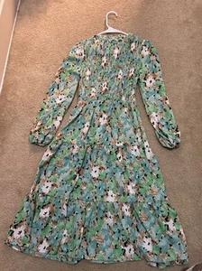 Beautiful Colorful Long Dress Long Sleeves Small Size Never Worn - Picture 1 of 24
