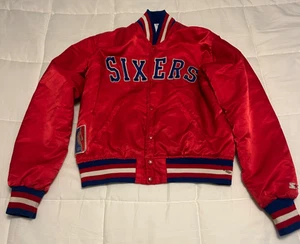 Vintage Starter Philadelphia 76ers Sixers NBA Satin Bomber Jacket Men’s M READ - Picture 1 of 23