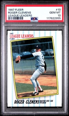 1987 FLEER LEAGUE LEADERS #10 ROGER CLEMENS PSA 10 - Image 1 of 2