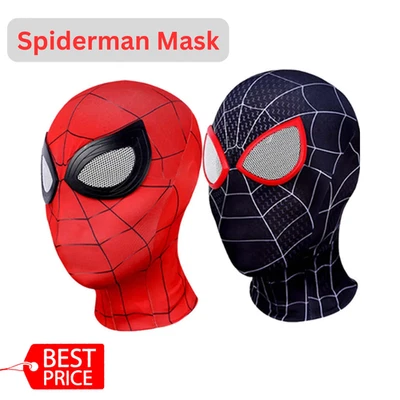 Spider-Man Mask Spiderman Movie Hero Costume Cosplay Props 3D Masks Adult Size - Image 1 of 4