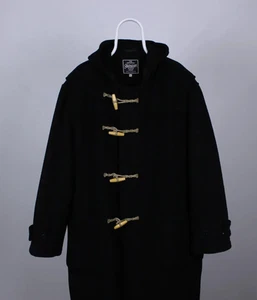 Gloverall duffle coat heavy jacket men wool XL black - Picture 1 of 5