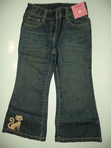 GYMBOREE KITTY GLAMOUR DENIM KITTY HEM FLARE JEANS PANTS 3 5 6 7 NWT - Picture 1 of 2