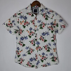 Cactus Man Ricky Singh Hawaiian Shirt Mens Medium White Button Up S/S Floral - Picture 1 of 19