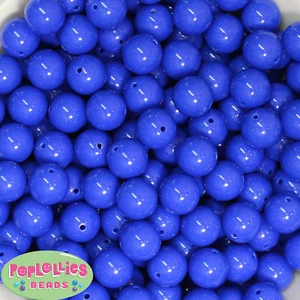 14 mm Königsblau Acryl Solide Kaugummi Perlen Posten 20 Stck. chunky gumball - Bild 1 von 1