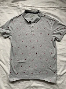 Mens Grey Flamingo Polo Fission Size L - Picture 1 of 8