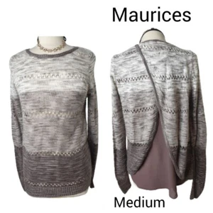 Maurices Women's Sweater M Boho Knit Nature Layer Wrap Back Costalcore - Picture 1 of 6