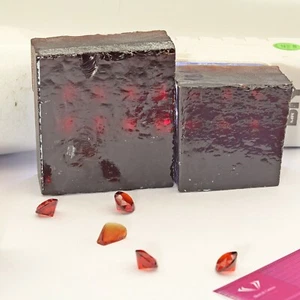 Almandin Granat Nano Edelsteine synthetischer Kristall künstlicher Laborgranat Rohsteine - Bild 1 von 12