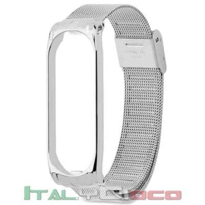 Cinturino in Acciaio Inossidabile Fascia Strap per Xiaomi Mi Band 3 4 Argento - Foto 1 di 6