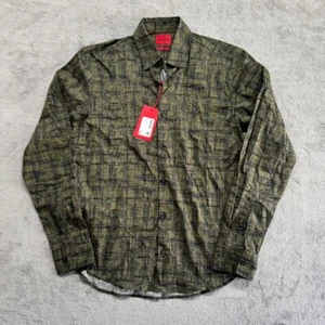 Hugo Boss Red Label Button Up Hemd Herren Freizeit Slim Fit Stretch Grün Small Emo - Bild 1 von 5