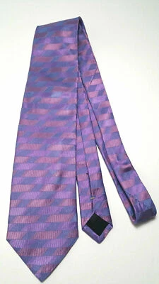Corbata John W Nordstrom Hombre Geométrica Rayas Púrpura Rosa 100% Seda Foto 1 de 4