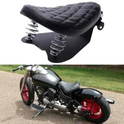 For Yamaha V-Star 250 650 950 1100 1300A Bobber Solo Seat 3" Spring Base Saddle - Image 1 of 4