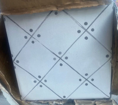 40 Pieces -6x6 White & Grey/Black Tile For Kitchen/Bathroom Counters & Walls - Image 1 of 4