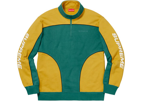 Supreme Speedway Felpa Mezza Zip Verde Giallo (Navy Yellow) XL
