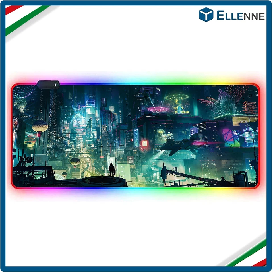 ✅RGB TAPPETINO XXL - MOUSE PAD GAMING  900X400 LED LUCI ANTISCIVOLO MODERNO C06✅ - Immagine 1 di 4