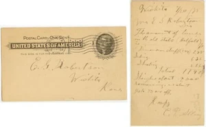 1898 Wichita Kansas lumber estimate in the old Hatfield stable Mr E G Robertson - Picture 1 of 1