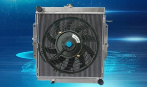 Aluminum Radiator+FAN For Toyota Land Cruiser Landcruiser 75 Series HZJ75 90-01 - Imagen 1 de 7