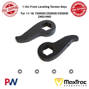 MaxTrac 1-3in Front Leveling Torsion Keys For 11-18 1500HD/2500HD/3500HD 2WD/4WD - Picture 1 of 2