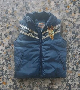 Antler Down Vest Insulated Norwegian Style Aztec Southwest BLUE Womens Small - Picture 1 of 11