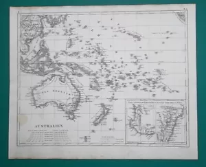 1844 ORIGINAL MAP - Australia Oceania Pacific Islands New Zealand Philippines - Picture 1 of 3
