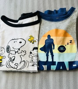 Gap Kids Boy Size 8 Long Sleeve Pajama Top Star Wars And Peanuts Organic Cotton - Picture 1 of 4