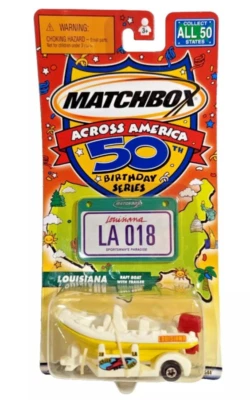 Matchbox Across America Louisiana Raft Boat Trailer LA-018 Southern Collection - Image 1 of 3