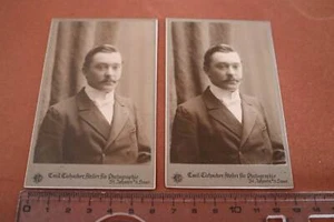 zwei tolle alte CDV-Fotos Portrait eines Mannes aus St. Johann a.d. Saar - Picture 1 of 2