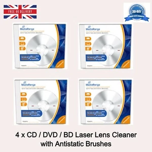 4 x nettoyant pour lentilles laser à disque CD/DVD/BLURA avec brosses antistatiques étui à bijoux CD - Photo 1/12