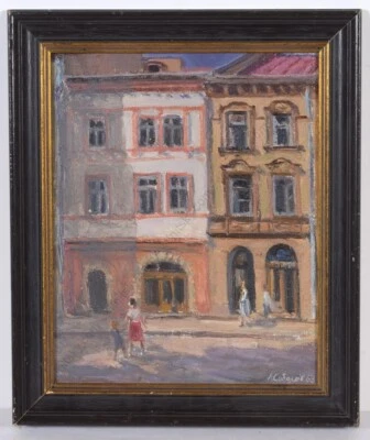 Andrei Sobolev (1914-1990) "Motivo de Lviv", pintura al óleo, 1963 (m) Foto 1 de 3