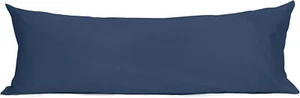 Pushplinen India 300TC Percale Solid Cotton Body Pillowcases (Set Of 2) 20 x 54 - Picture 1 of 3