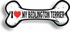 I Love My Bedlington Terrier Bone Car Magnet Bumper Sticker 3"x7"