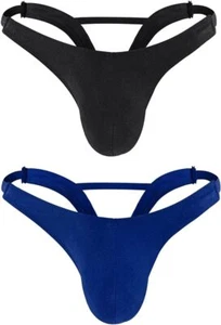 2 Colors Mens Thong Underwear T Back Briefs Bulge Enhancing Pouch G String Boxer - Picture 1 of 4
