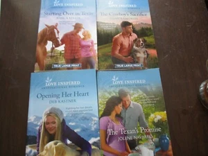 Lot of 4 Love Inspired Inspirational Books True Larger Print Trade PB S24 - Imagen 1 de 1