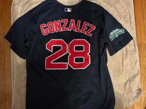 Majestic Authentic Boston Red Sox GONZALEZ Cool Base Jersey Size 54 BLUE 100 YR - Picture 1 of 4