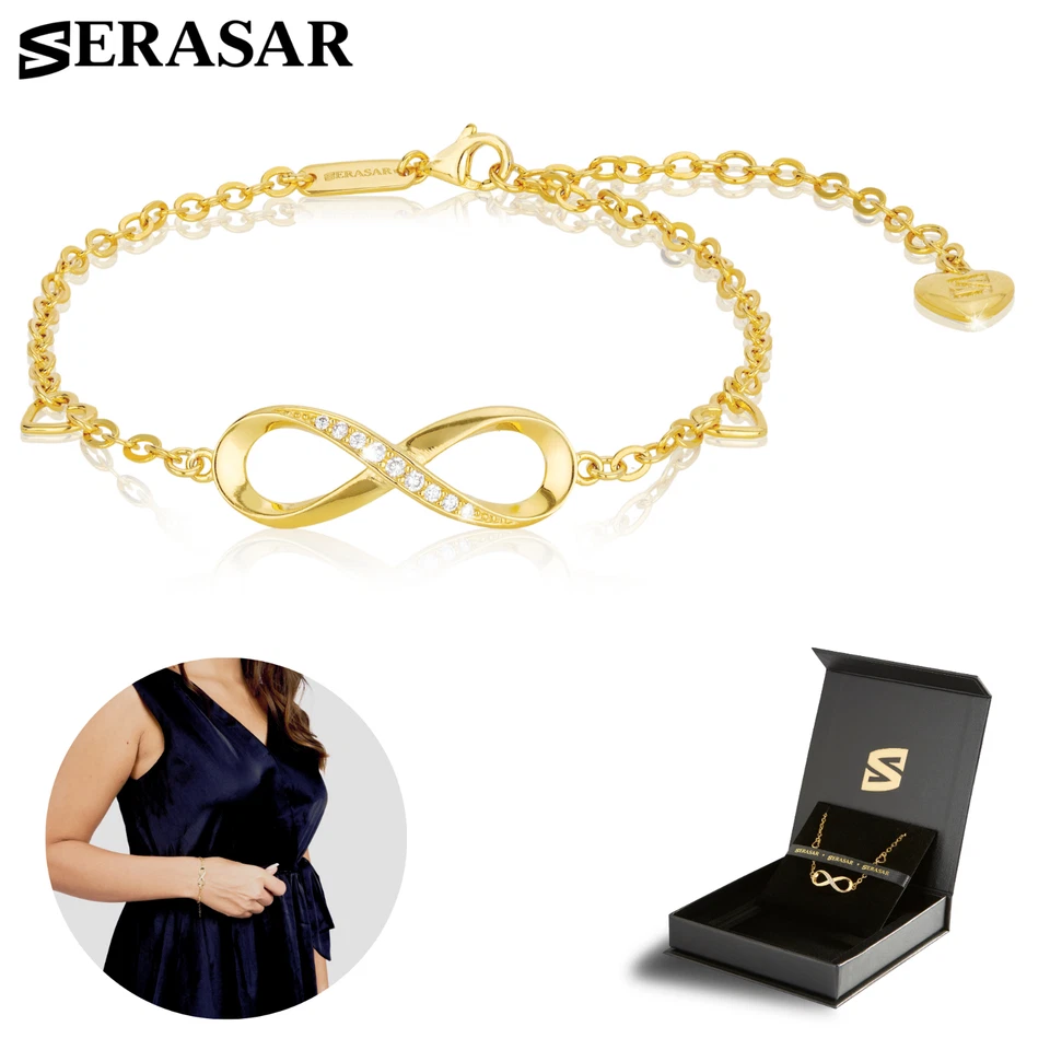 SERASAR, 18 Karat vergoldetes 925er Sterlingsilber "Infinity" Armband für Damen - Bild 1 von 1