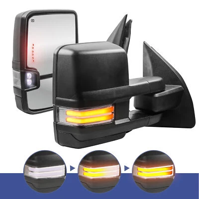Power Heated Tow Mirrors w/ Turn Signal for 1999-2016 Ford F250 F350 F450 F550 - Image 1 of 4